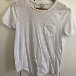 J.Crew White Tie Tee-Shirt